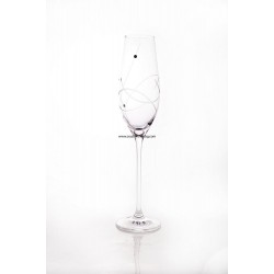 Сватбени чаши за шампанско с камъни Swarovski 210мл - 2 броя BOHEMIA